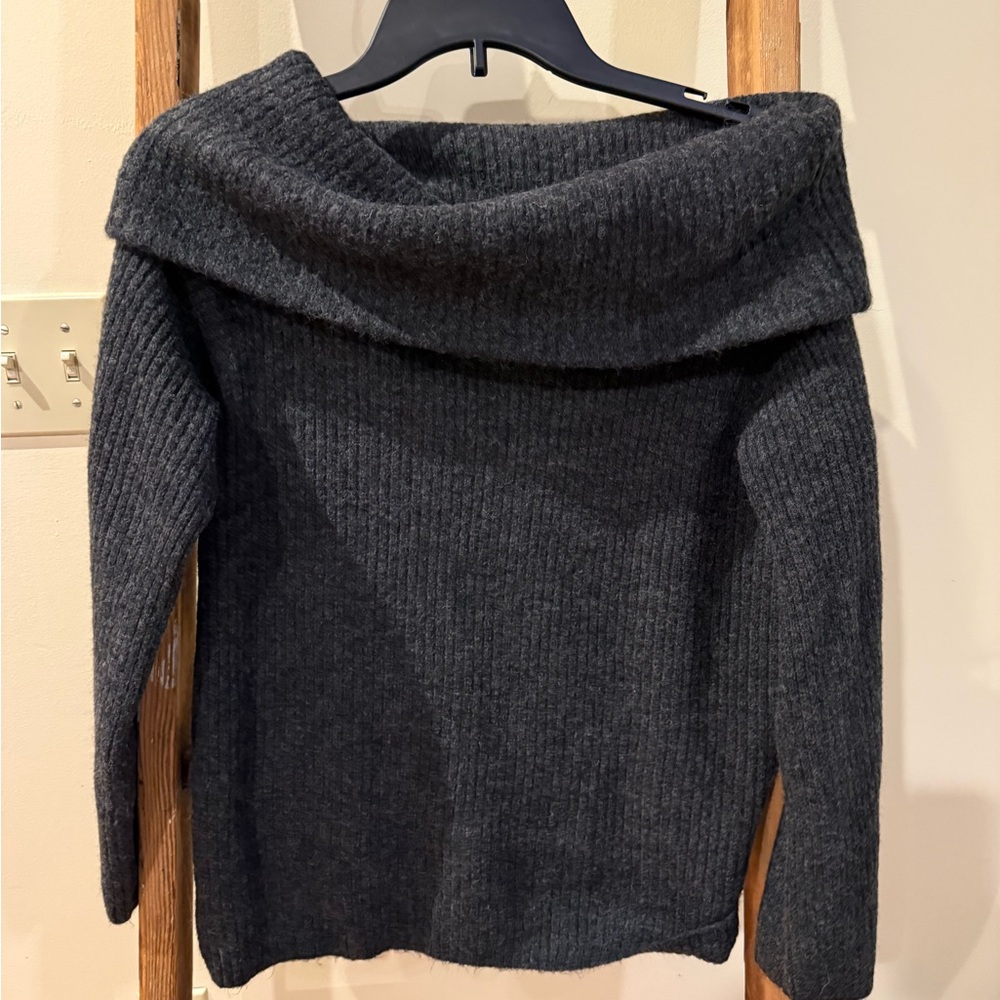 H&M Charcoal Off-Shoulder Sweater